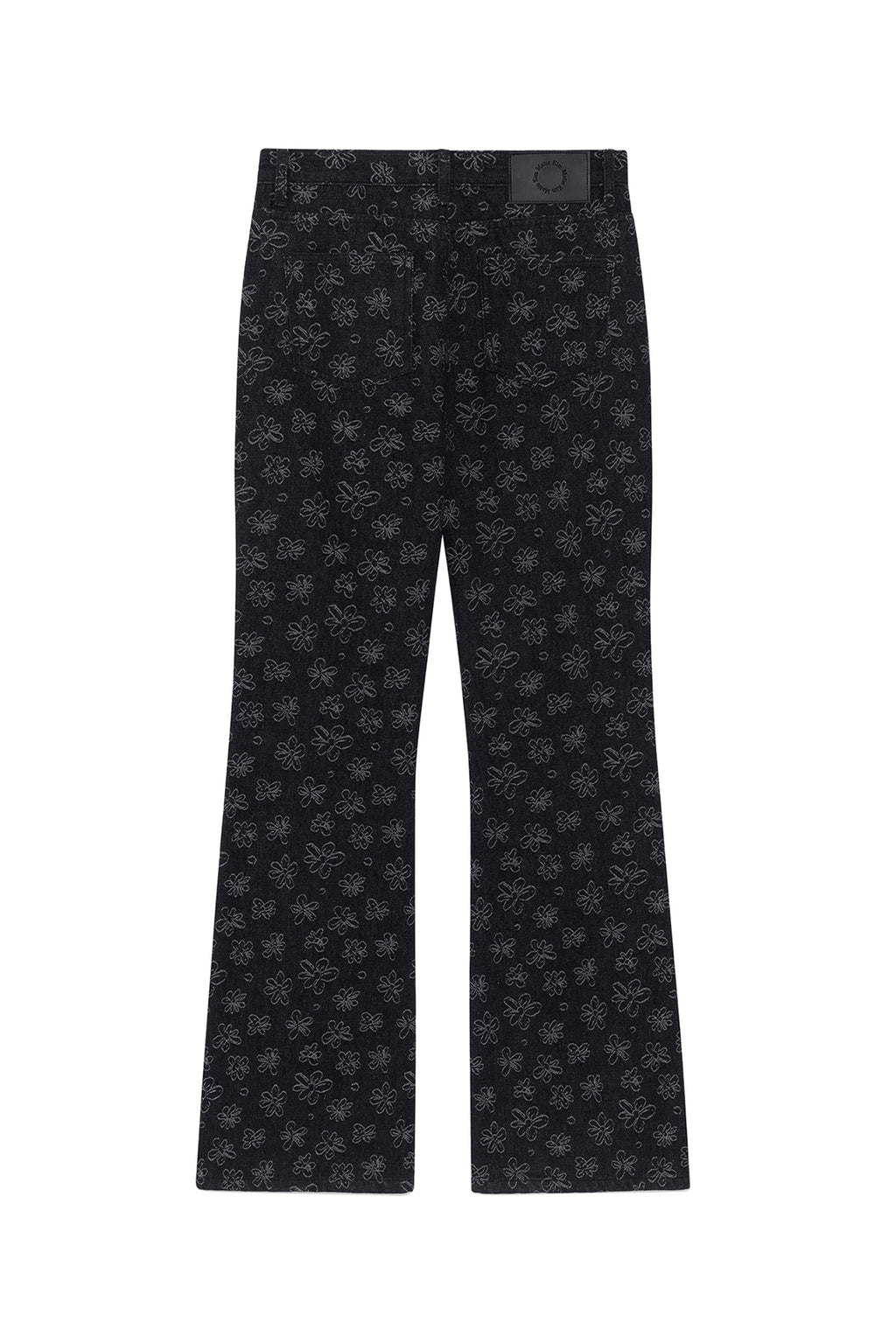 Matin Kim - Flower Pattern Flare Denim Pants (Black) product image 2 | TRAB K-Fashion Australia