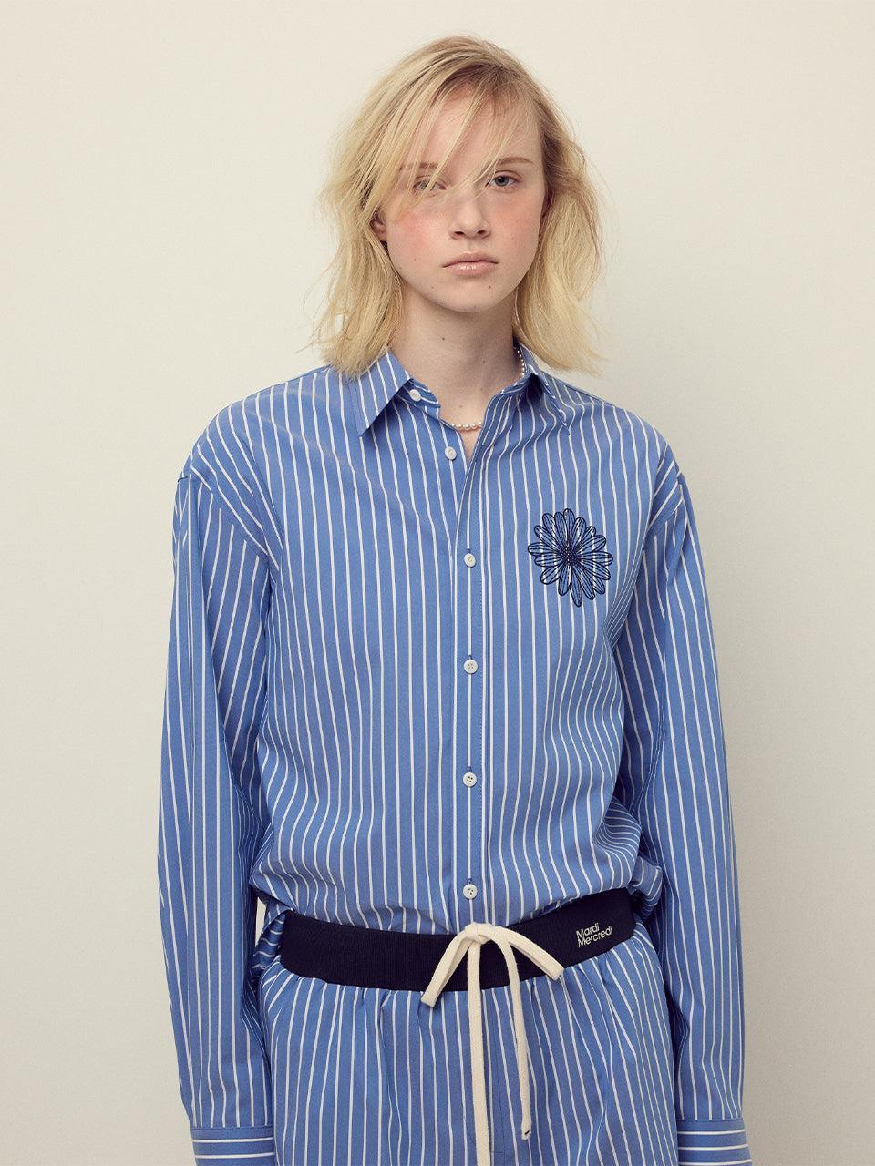 Mardi Mercredi - Cotton Shirt Stripe (Blue Navy) product image 1 | TRAB K-Fashion Australia