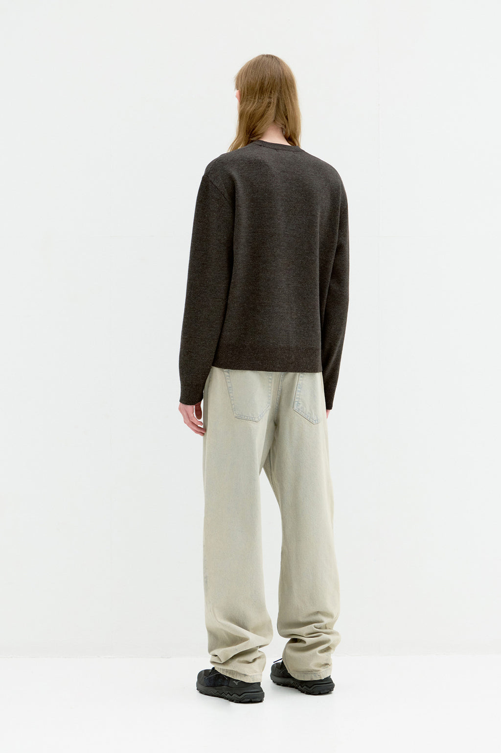 Coor - Merino Wool Crewneck Sweater (Melange Brown) product image 4 | TRAB K-Fashion Australia