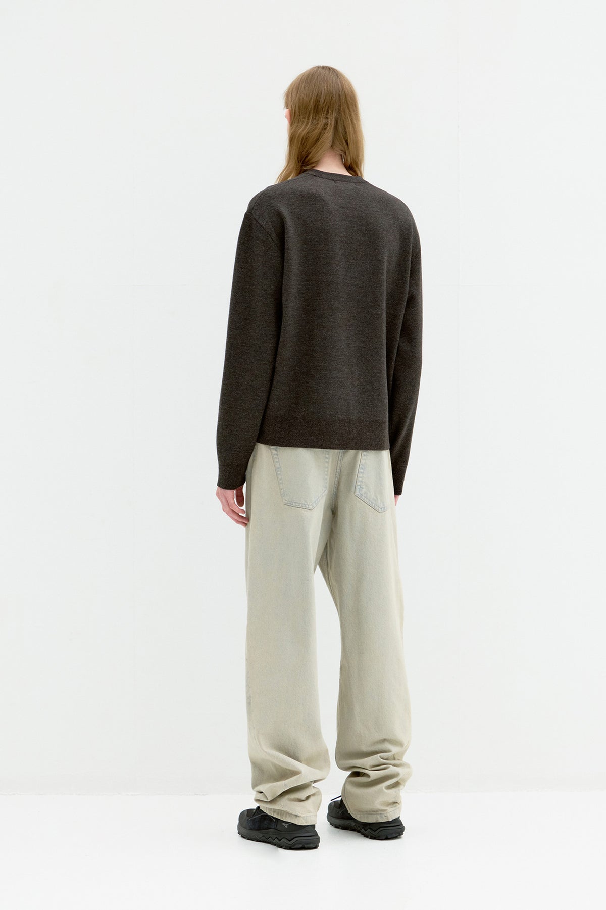 Coor - Merino Wool Crewneck Sweater (Melange Brown) product image 4 | TRAB K-Fashion Australia