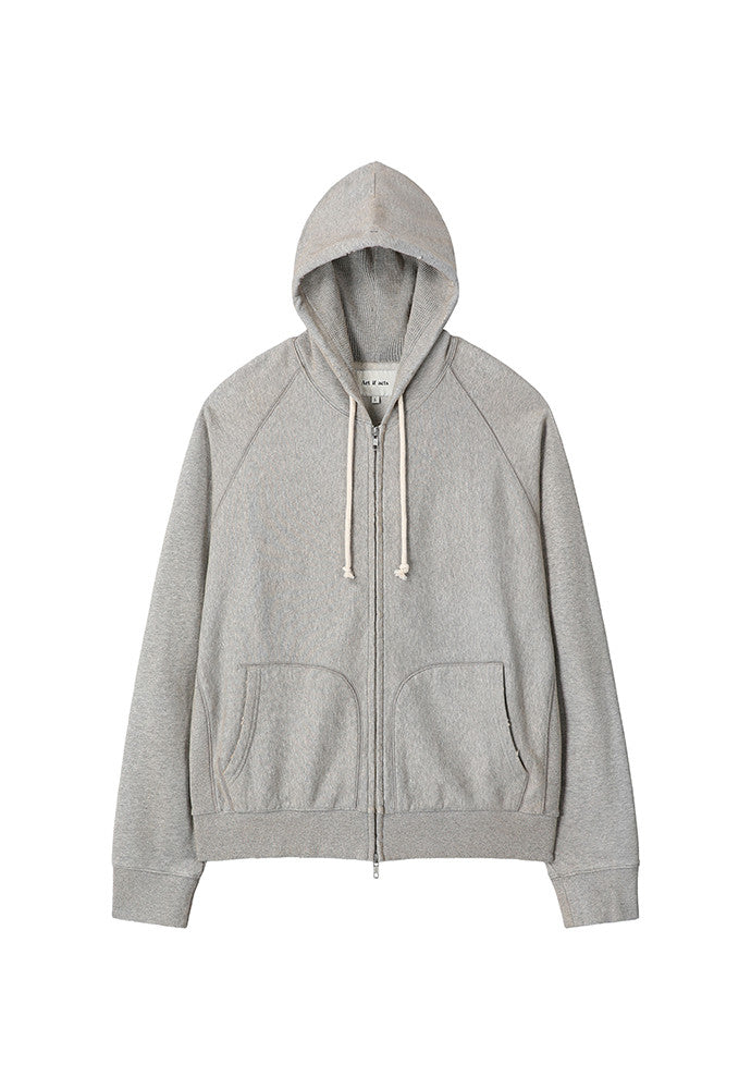 Art if acts - Garment Dyed Sweat Hooded Zip-Up (Melange Grey) product image 6 | TRAB K-Fashion Australia