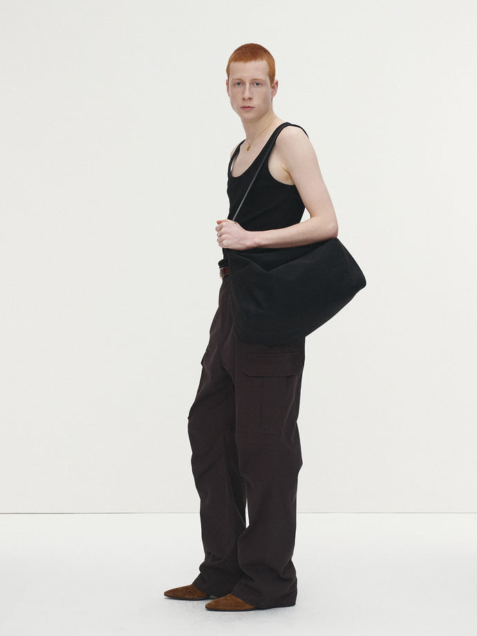 Tonywack - Washed Cotton Loose Flared Cargo Pants (Ebony) product image 3 | TRAB K-Fashion Australia