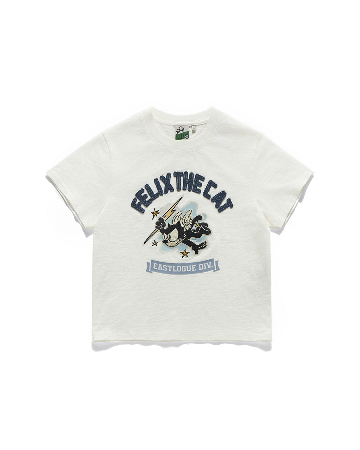 Eastlogue - Flying Lightning Felix Applique T-shirts (Off White) product image 1 | TRAB K-Fashion Australia