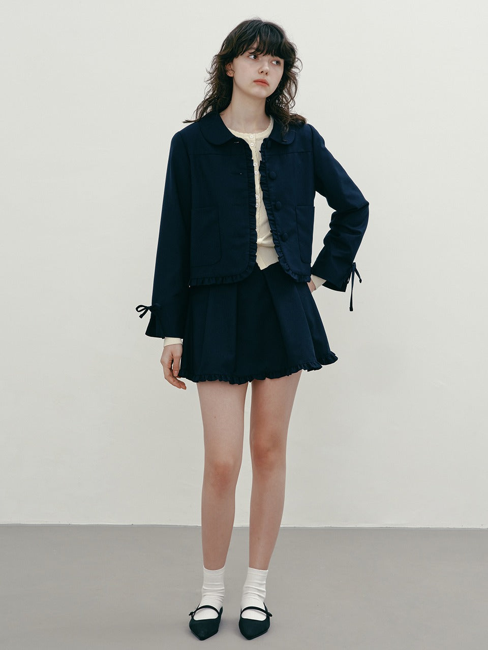 Margarin Fingers - Plump Frill Skirt (Navy) product image 1 | TRAB K-Fashion Australia