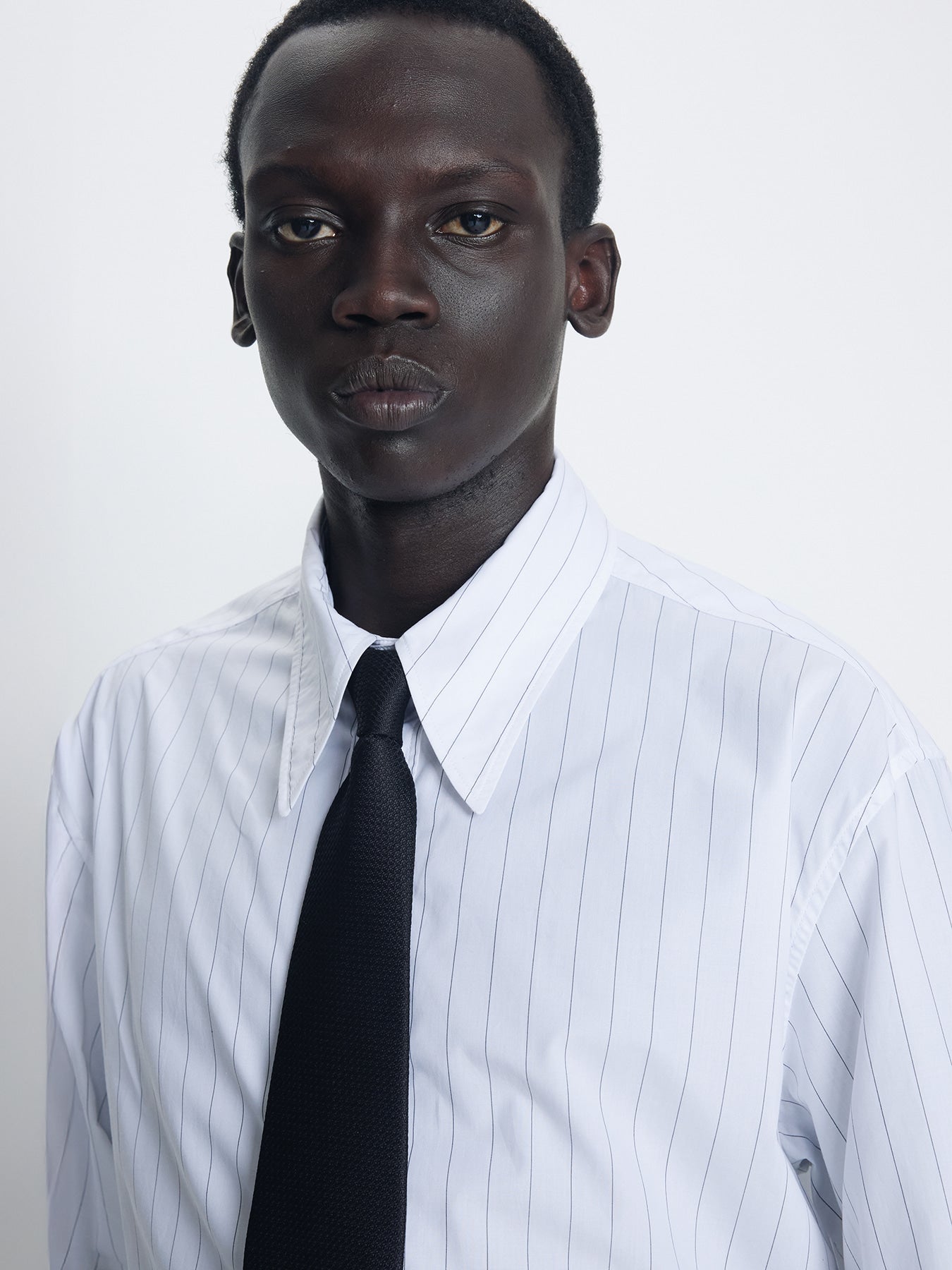 Tonywack - High Density Striped Cotton Shirt (White) product image 1 | TRAB K-Fashion Australia