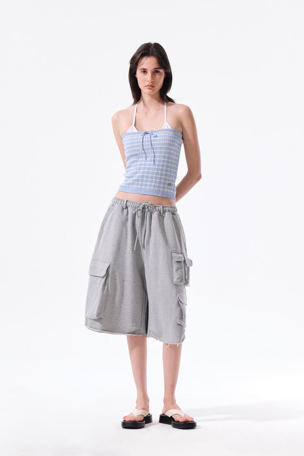 Matin Kim - Stripe Knit Tube Top (Light Blue) product image 9 | TRAB K-Fashion Australia