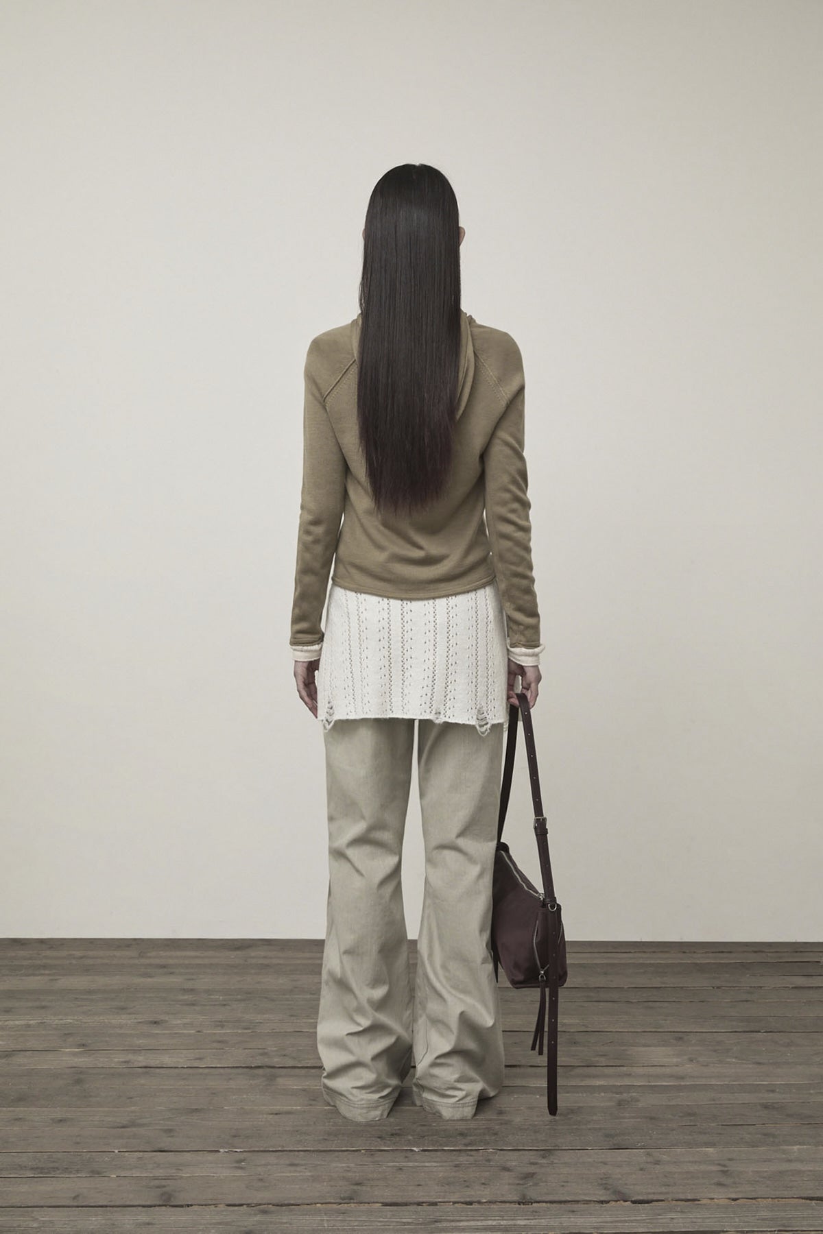 Matin Kim - Button Hoody Raglan Knit Top (Khaki) product image 7 | TRAB K-Fashion Australia