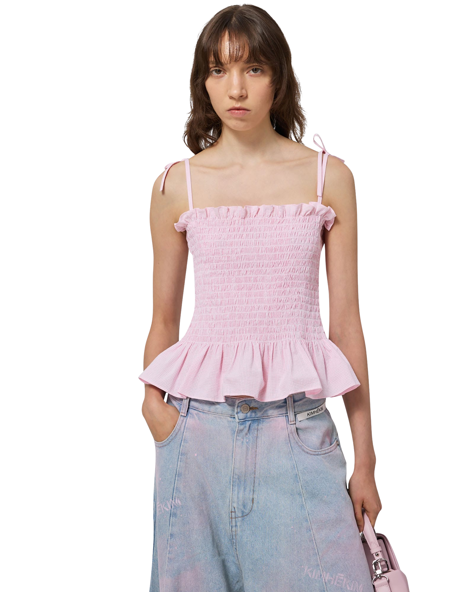 Kimhe Kim - Seersucker Smoked Top (Pink) product image 14 | TRAB K-Fashion Australia