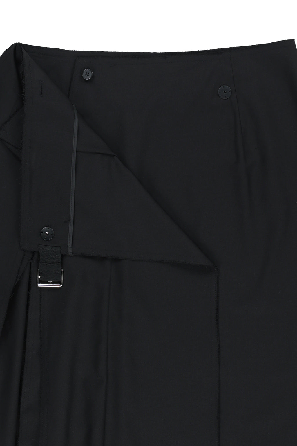 Matin Kim - Raw Edge Flap Belted Skirt (Black) product image 4 | TRAB K-Fashion Australia