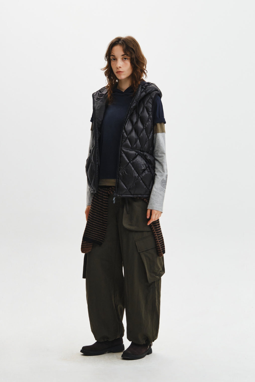 Matin Kim - Mix Quilted Light Down Vest (Black) product image 15 | TRAB K-Fashion Australia
