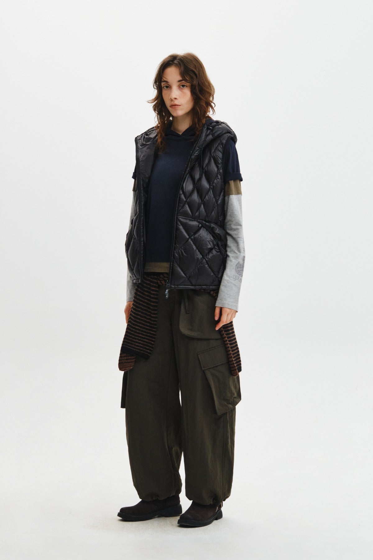 Matin Kim - Mix Quilted Light Down Vest (Black) product image 15 | TRAB K-Fashion Australia