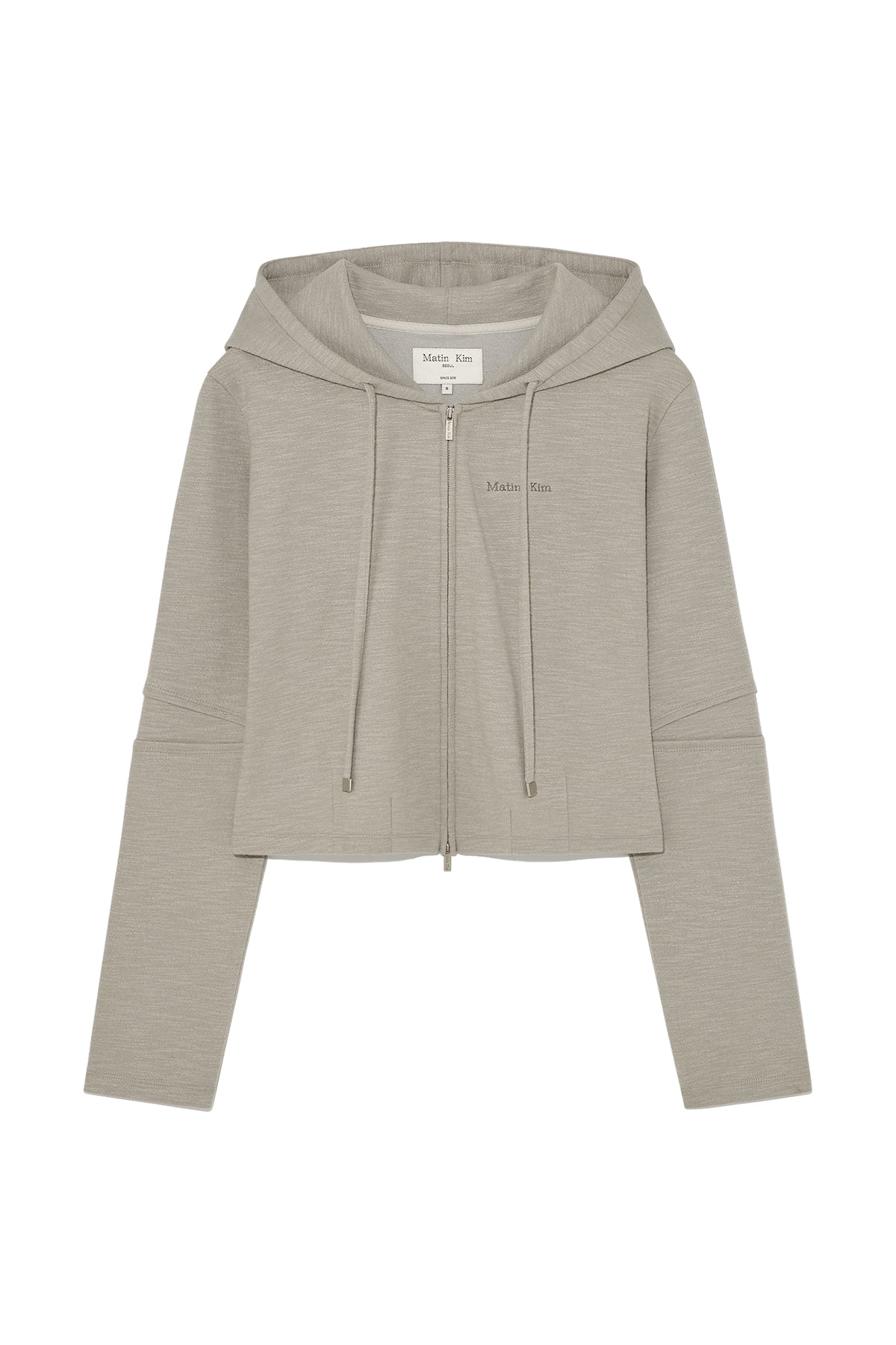 Matin Kim - Sleeve Slit Point Hoody Zip Up (Beige) product image 1 | TRAB K-Fashion Australia