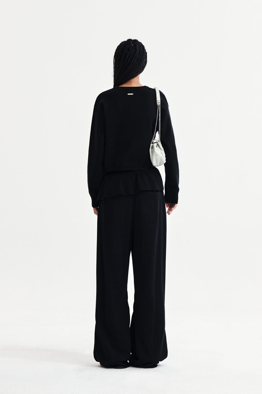Matin Kim - Detachable Skirt Knit Pullover (Black) product image 7 | TRAB K-Fashion Australia
