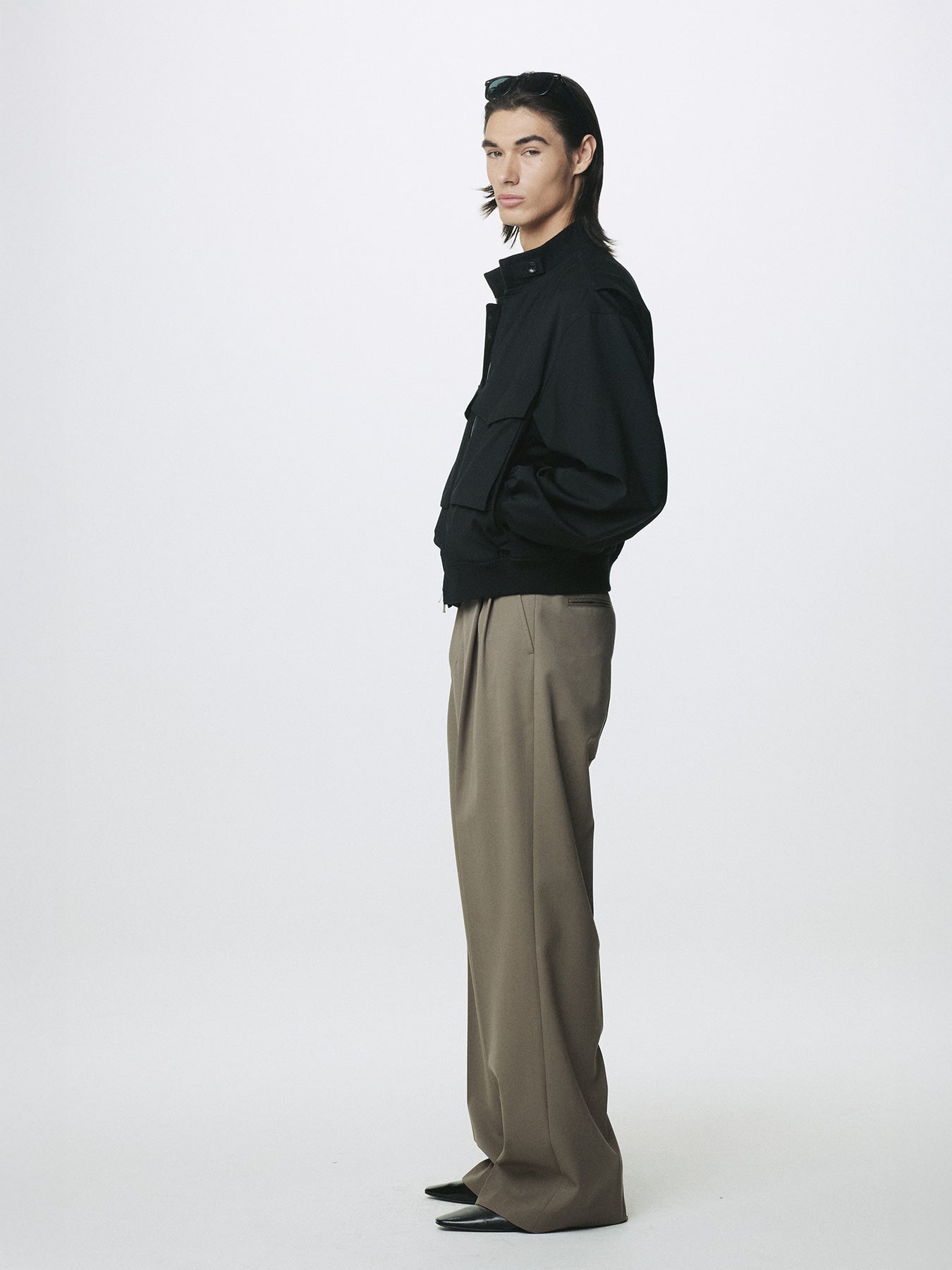 Tonywack - Wool Double Pleats Extra-Wide Trousers (Taupe) product image 5 | TRAB K-Fashion Australia