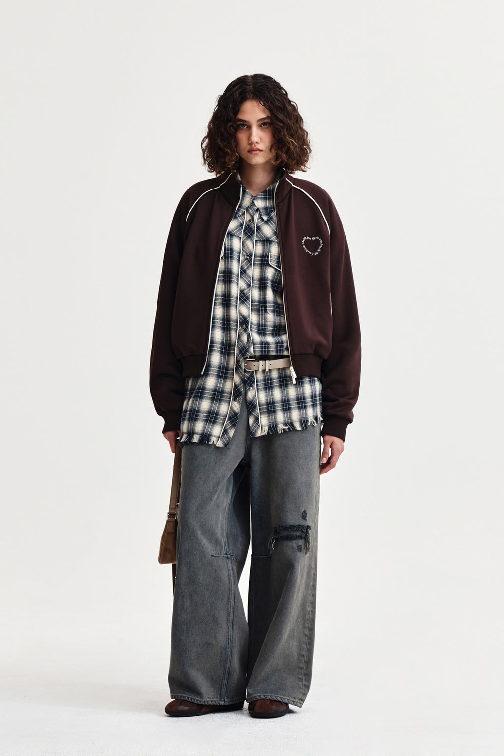 Matin Kim - Heart Logo Track Jumper (Brown) product image 10 | TRAB K-Fashion Australia