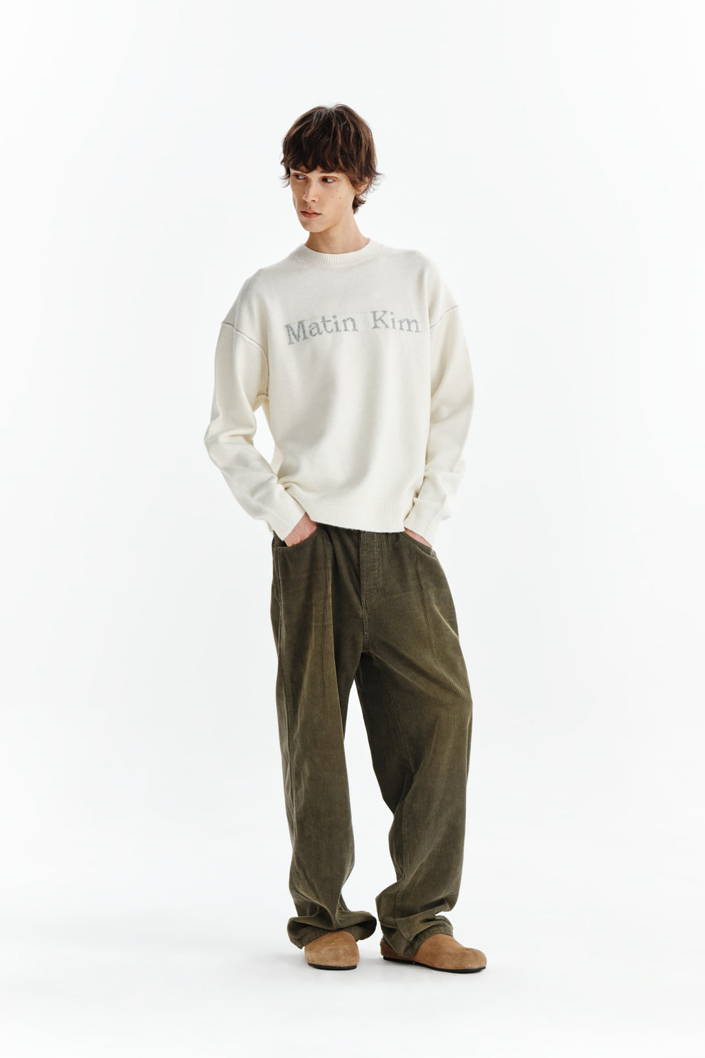 Matin Kim - Washed Corduroy Pants (Khaki) product image 9 | TRAB K-Fashion Australia