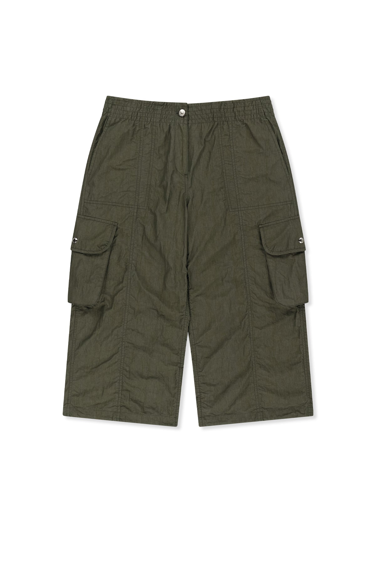Matin Kim - Crinkle Capri Pants (Khaki) product image 1 | TRAB K-Fashion Australia