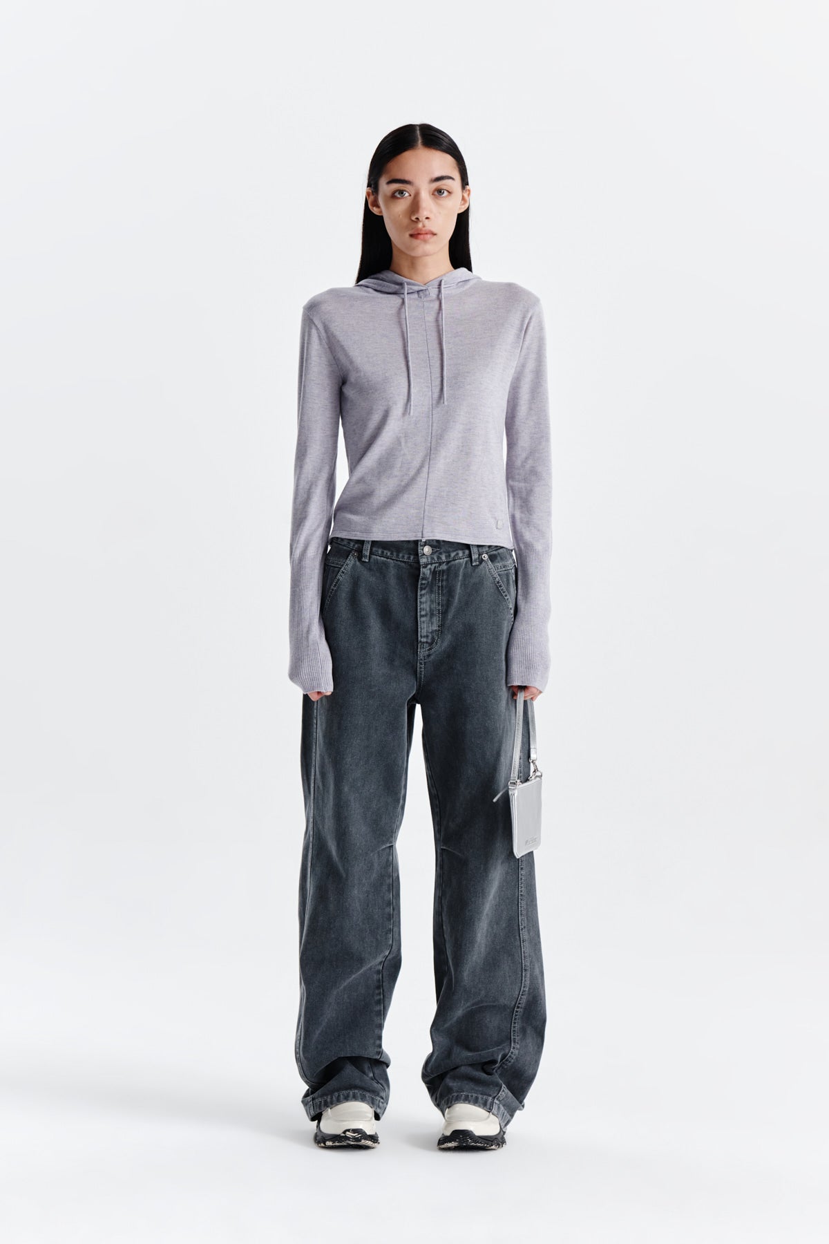 Matin Kim - Side Point Color Denim Pants (Charcoal) product image 5 | TRAB K-Fashion Australia