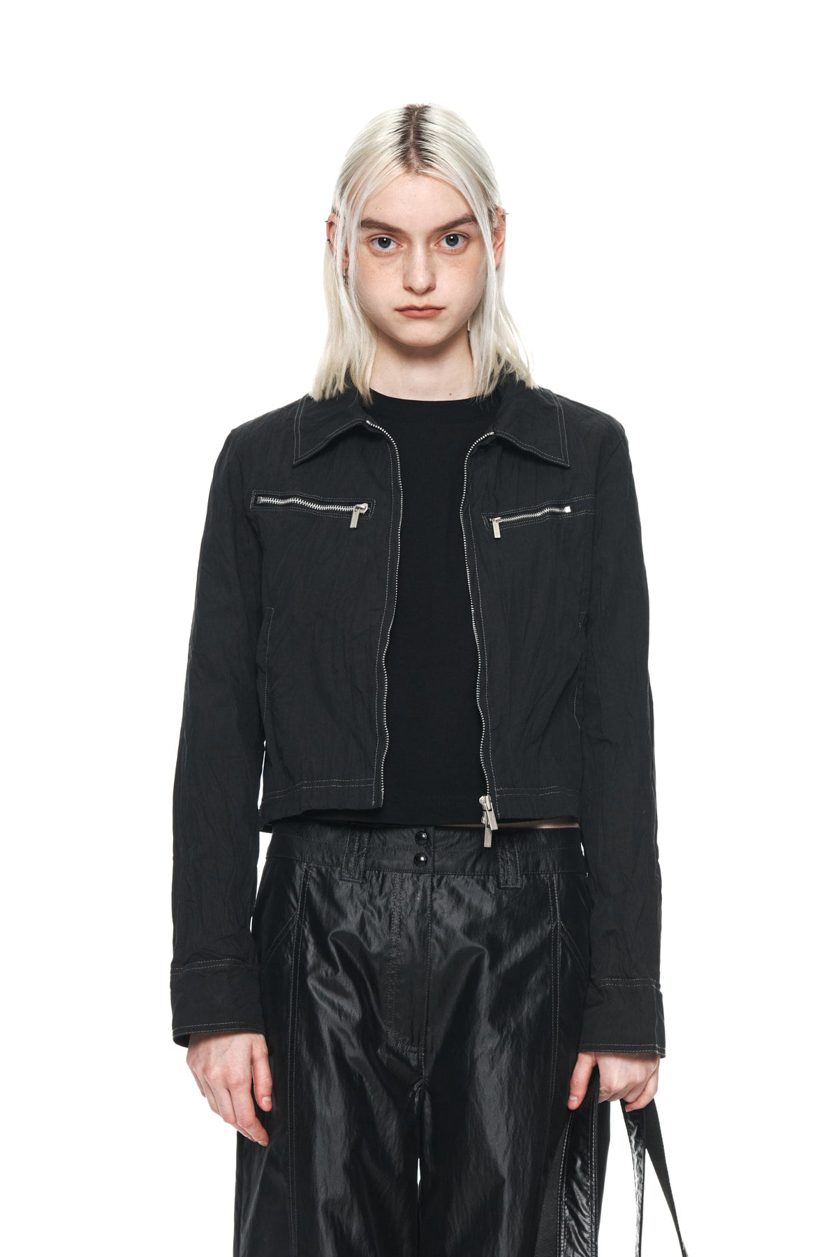 Matin Kim - Crinkle Crop Jumper (Charcoal) product image 10 | TRAB K-Fashion Australia