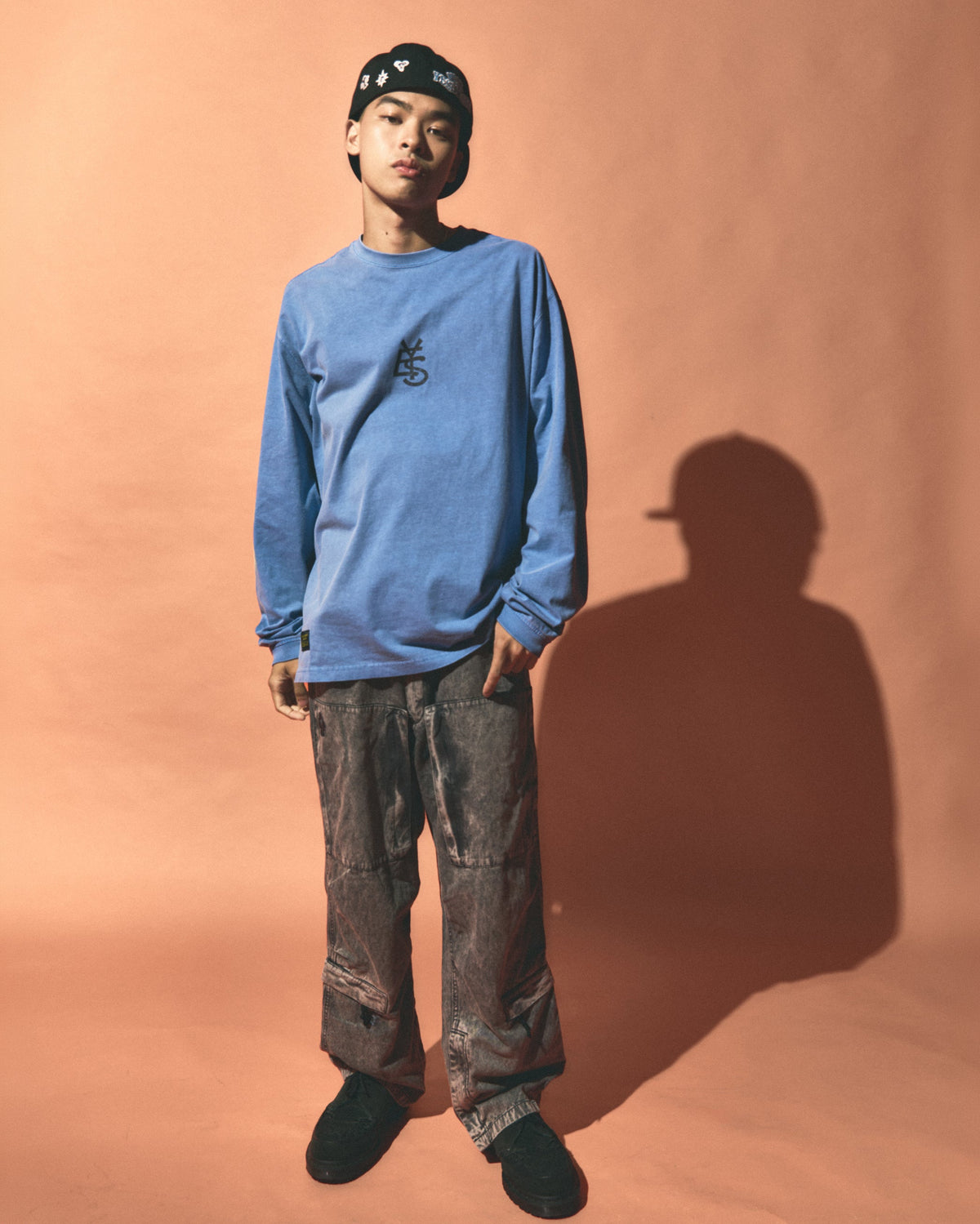 yeseyesee - YESEYESEE X NEWERA Dyed Arch Tee (Blue) product image 6 | TRAB K-Fashion Australia