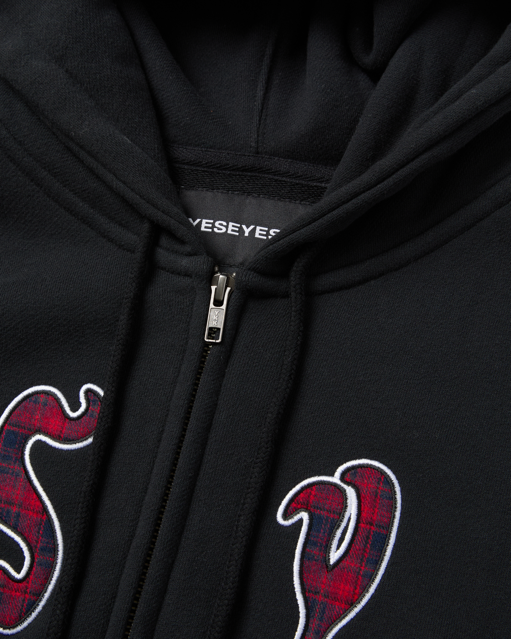 yeseyesee - Y.E.S Bully Check Zip-Up Hoodie (Black) product image 3 | TRAB K-Fashion Australia