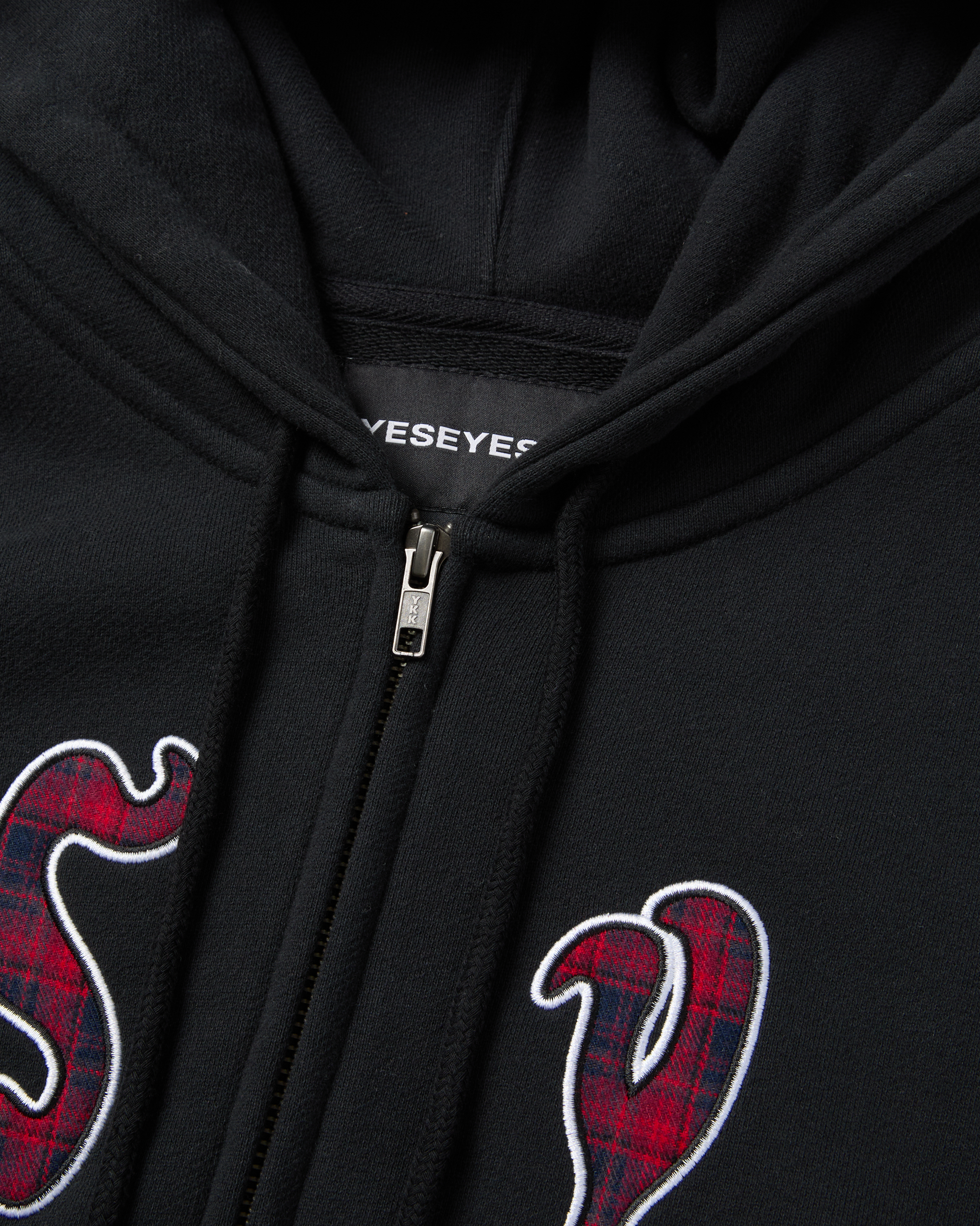 yeseyesee - Y.E.S Bully Check Zip-Up Hoodie (Black) product image 3 | TRAB K-Fashion Australia