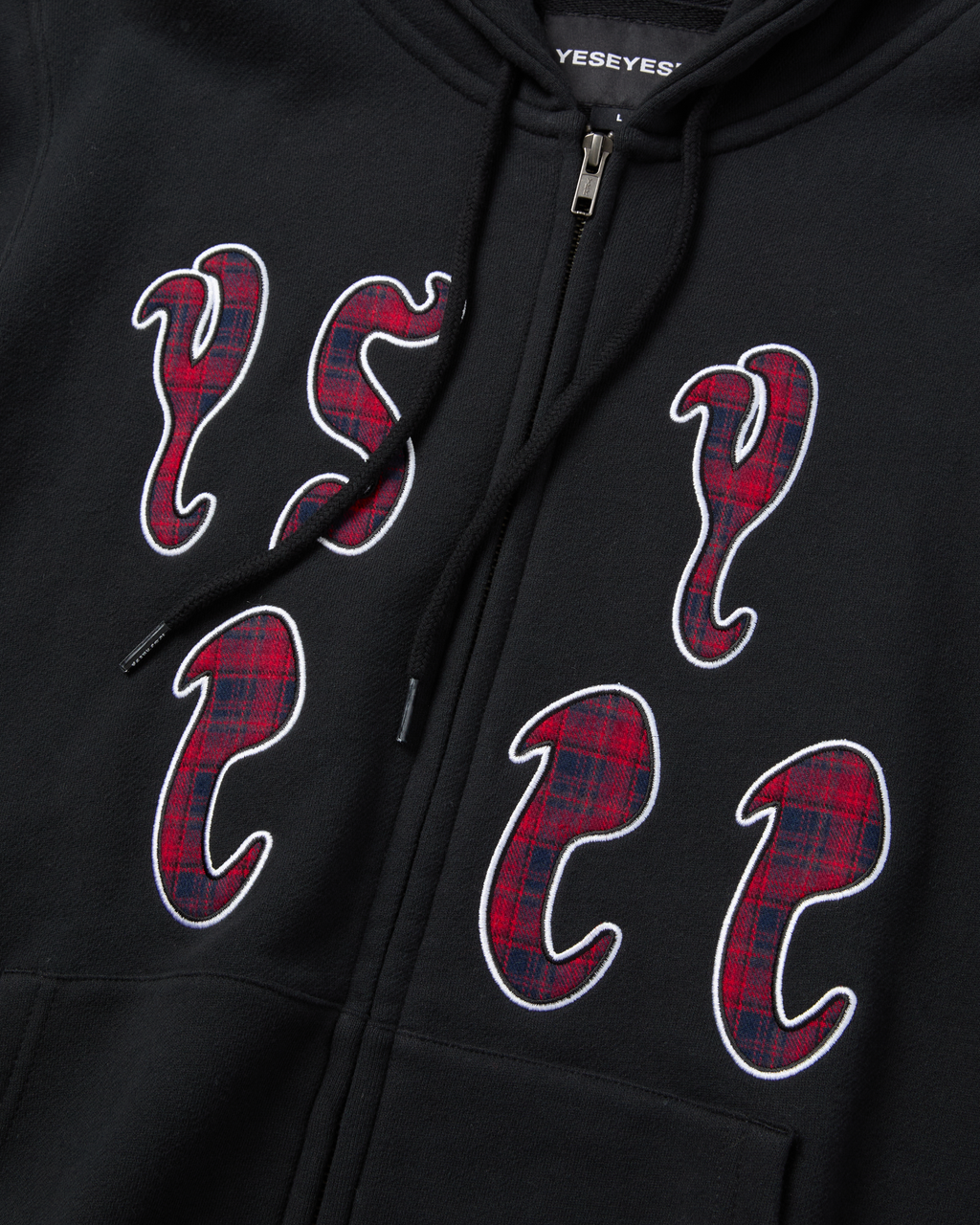 yeseyesee - Y.E.S Bully Check Zip-Up Hoodie (Black) product image 4 | TRAB K-Fashion Australia