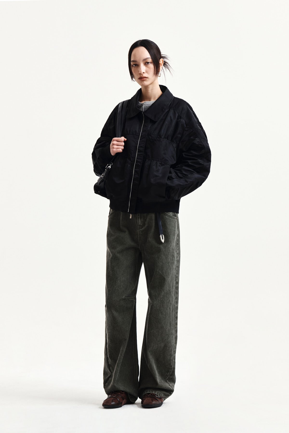 Matin Kim - Dart Point Denim Pants (Khaki) product image 8 | TRAB K-Fashion Australia