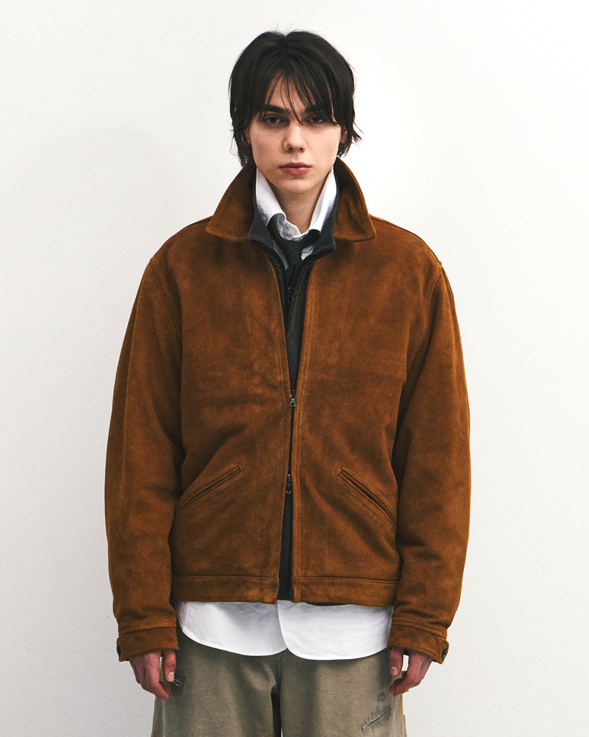Eastlogue - Sporting Leather Jacket (Beige Suede) product image 2 | TRAB K-Fashion Australia