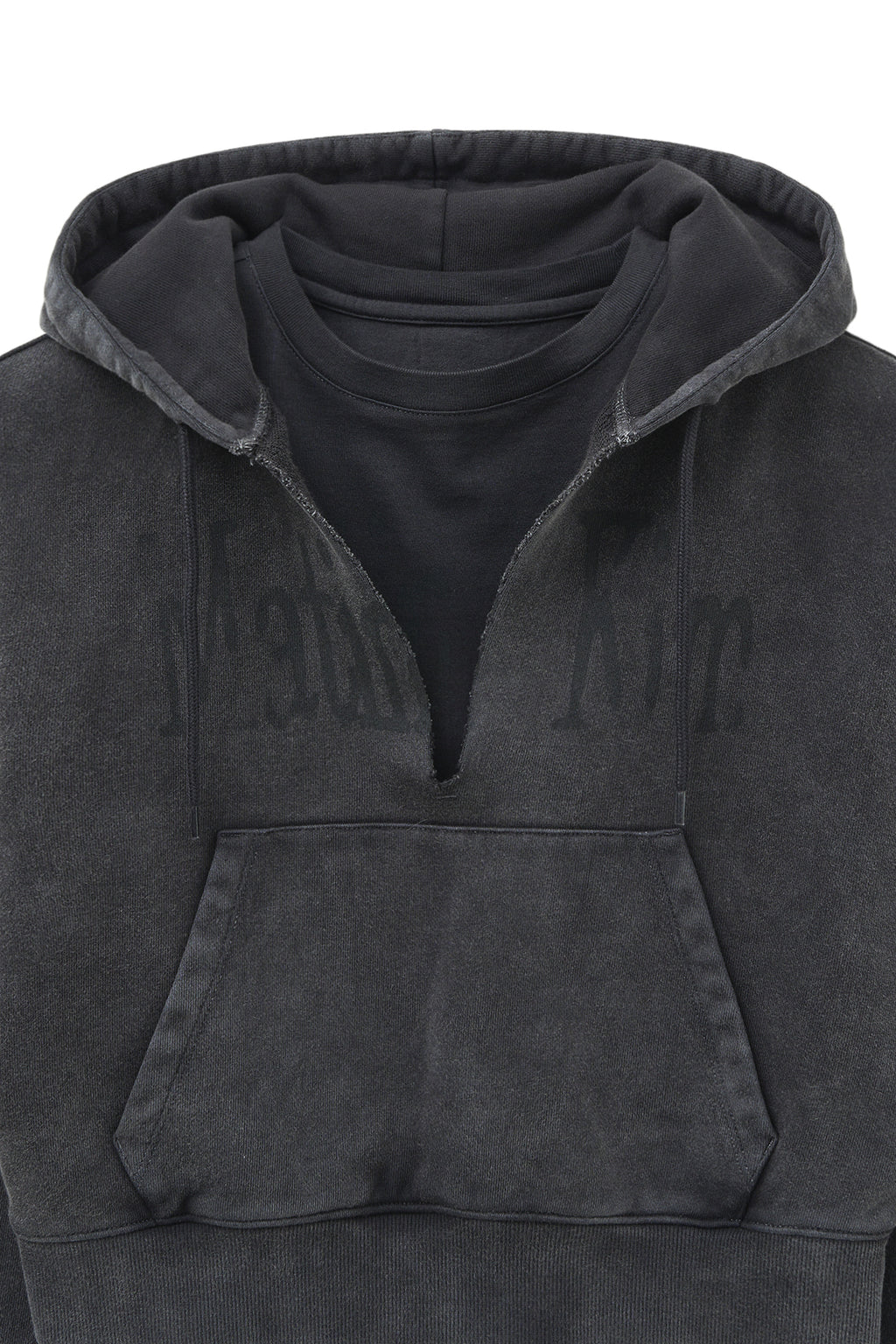 Matin Kim - Washed Layered Crop Hoody (Charcoal) product image 4 | TRAB K-Fashion Australia