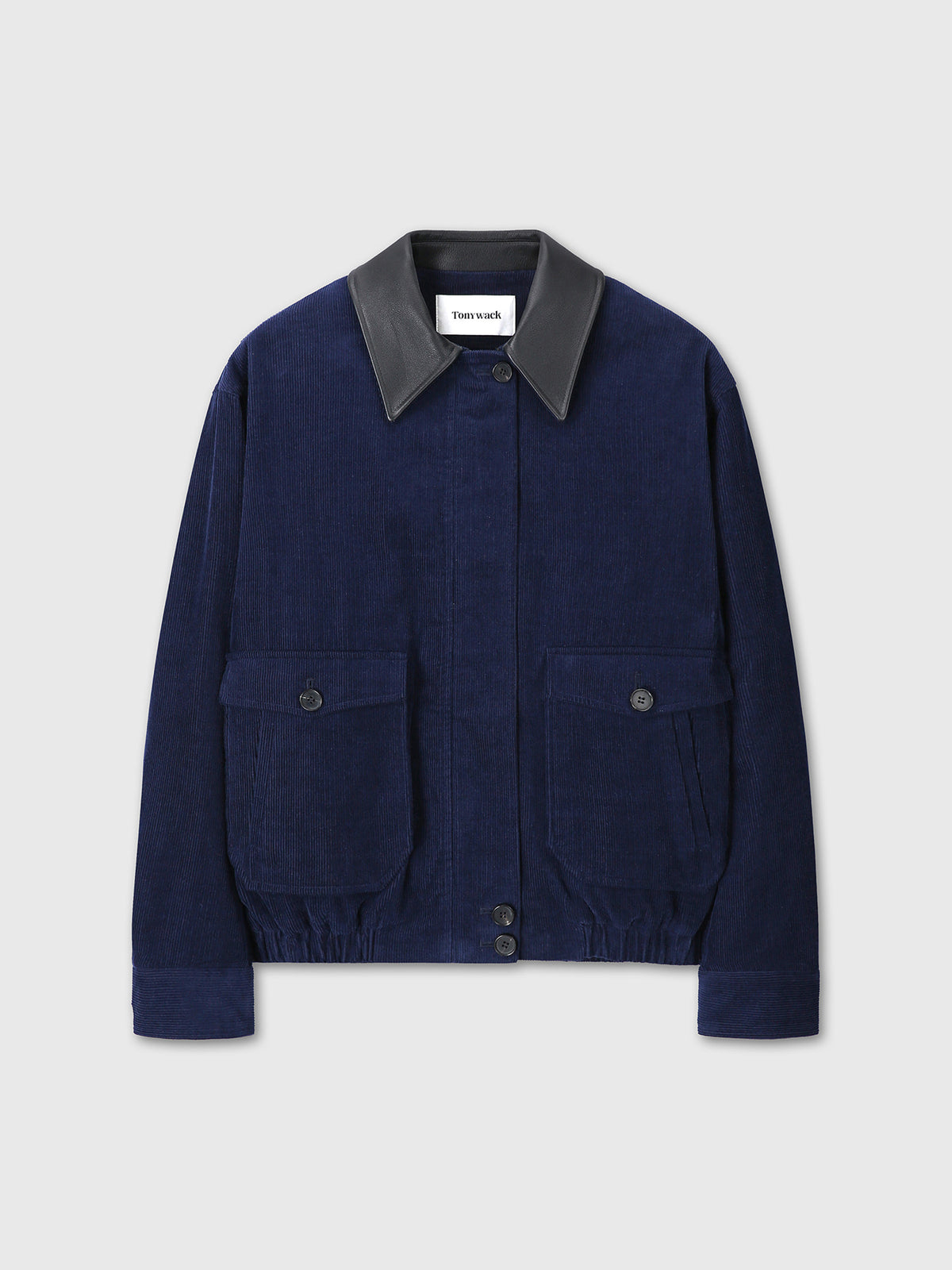Tonywack - Leather Collar Corduroy Bomber Jacket (Midnight Blue) product image 8 | TRAB K-Fashion Australia