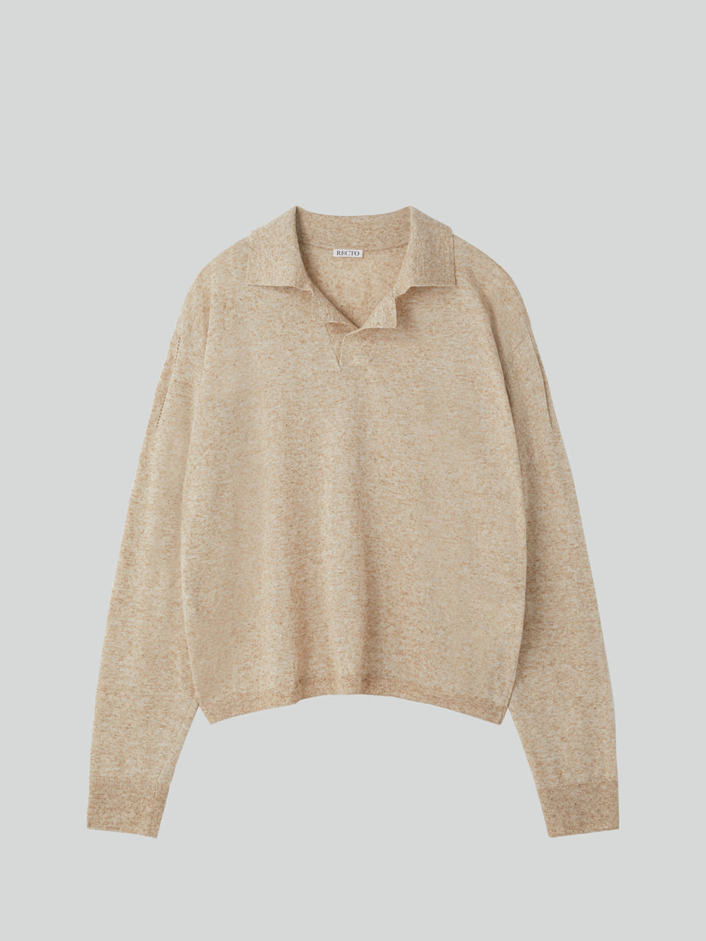 Recto - Linen Blend Polo Top (Oatmeal) product image 5 | TRAB K-Fashion Australia
