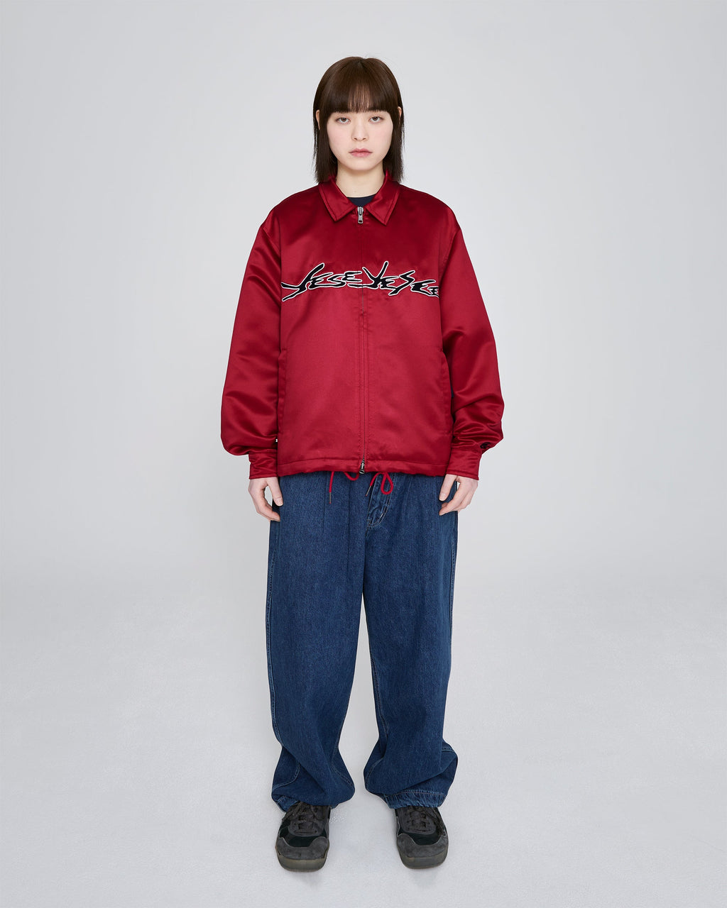 yeseyesee - Chain Stitch Logo Coach Jacket (Red) product image 10 | TRAB K-Fashion Australia