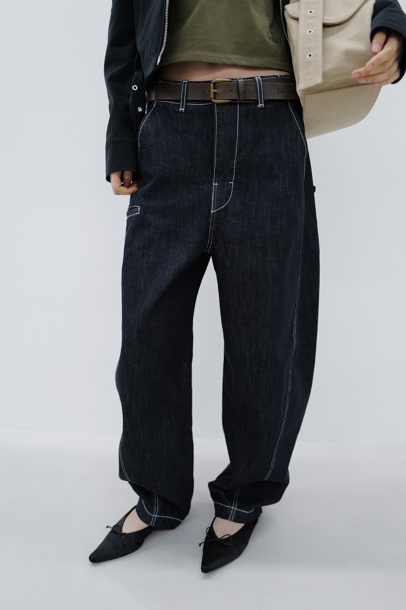 Deinet - Deinet Curved Denim Pants (Indigo) product image 10 | TRAB K-Fashion Australia