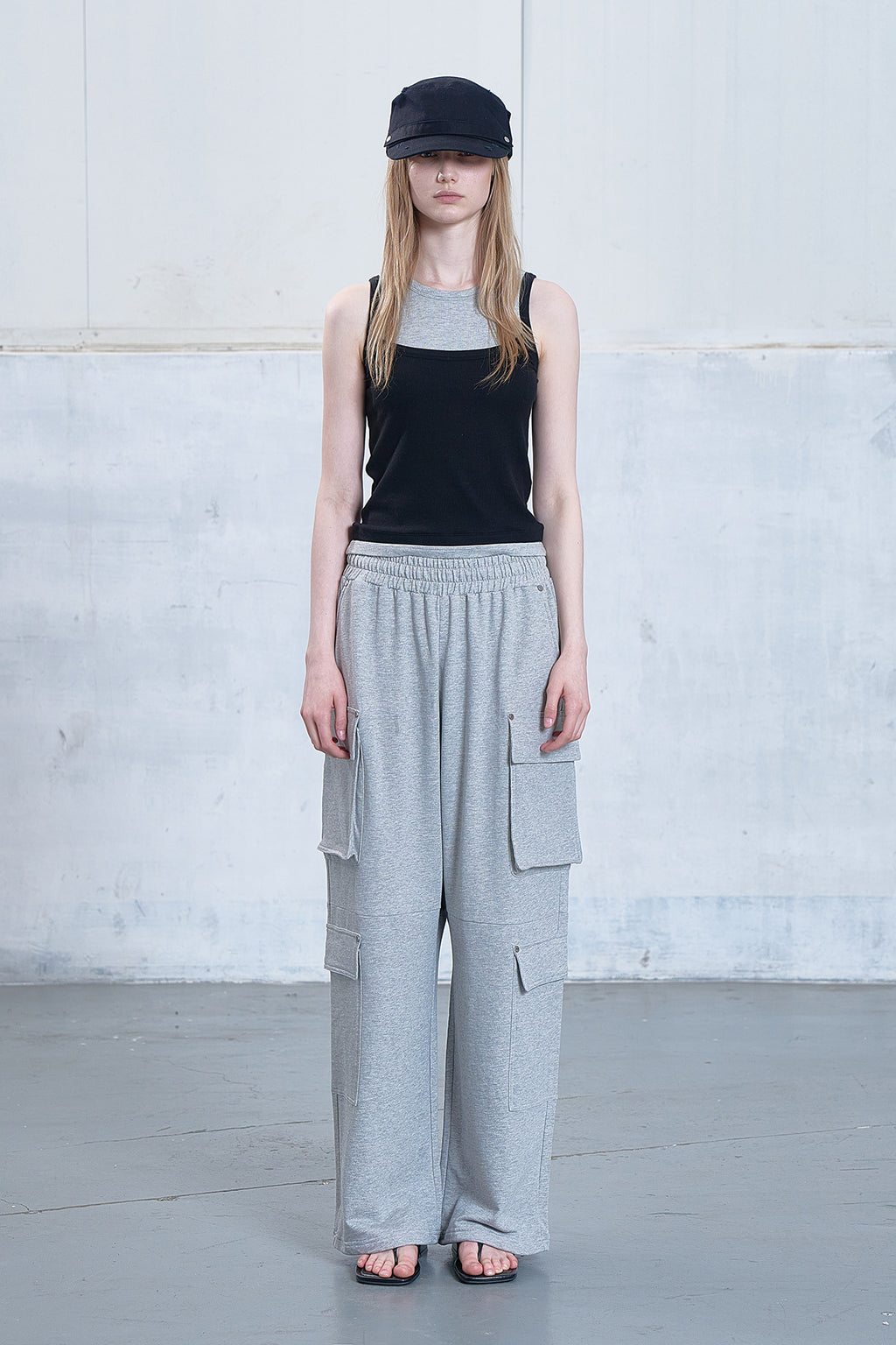 Deinet - Utility Cargo Sweat Pants (Melange Grey) product image 1 | TRAB K-Fashion Australia