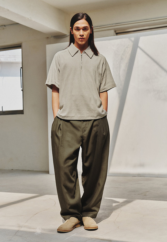 Art if acts - Terry Half Zip-up Shirt (Light Grey) product image 2 | TRAB K-Fashion Australia