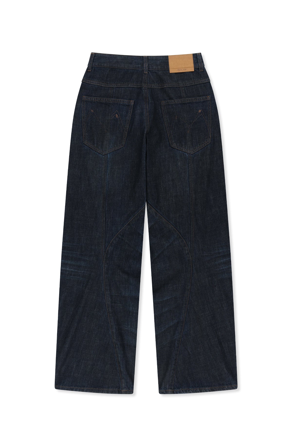 Matin Kim - Twisted Volume Coated Denim Pants (Dark Navy) product image 3 | TRAB K-Fashion Australia