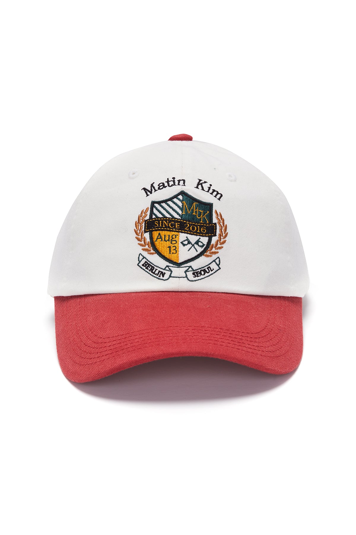 Matin Kim - Emblem Color Ball Cap (Ivory) product image 1 | TRAB K-Fashion Australia