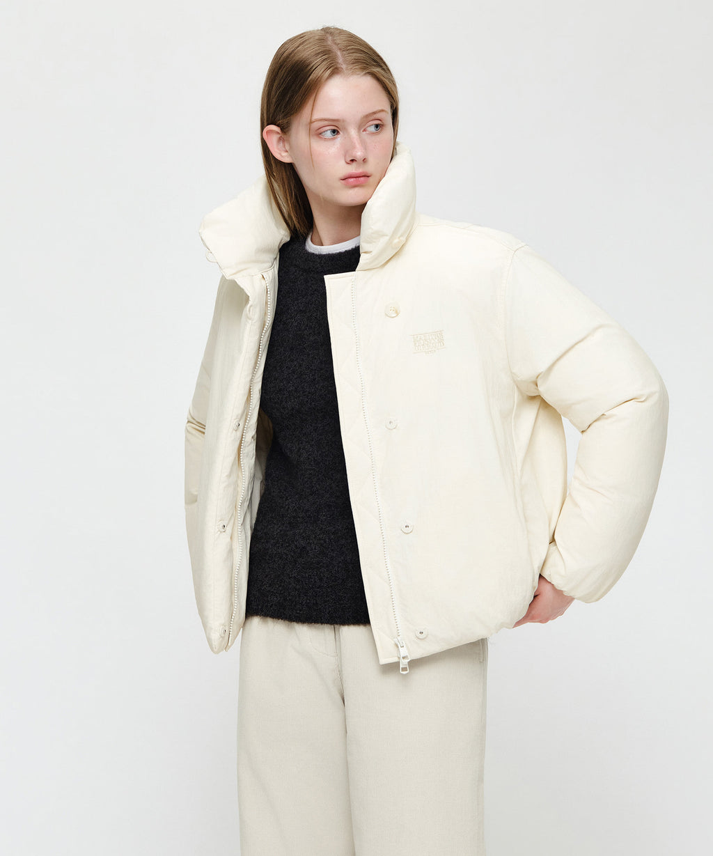 Marithe & Francois Girbaud - High Neck Padded Jacket (Ivory) product image 2 | TRAB K-Fashion Australia