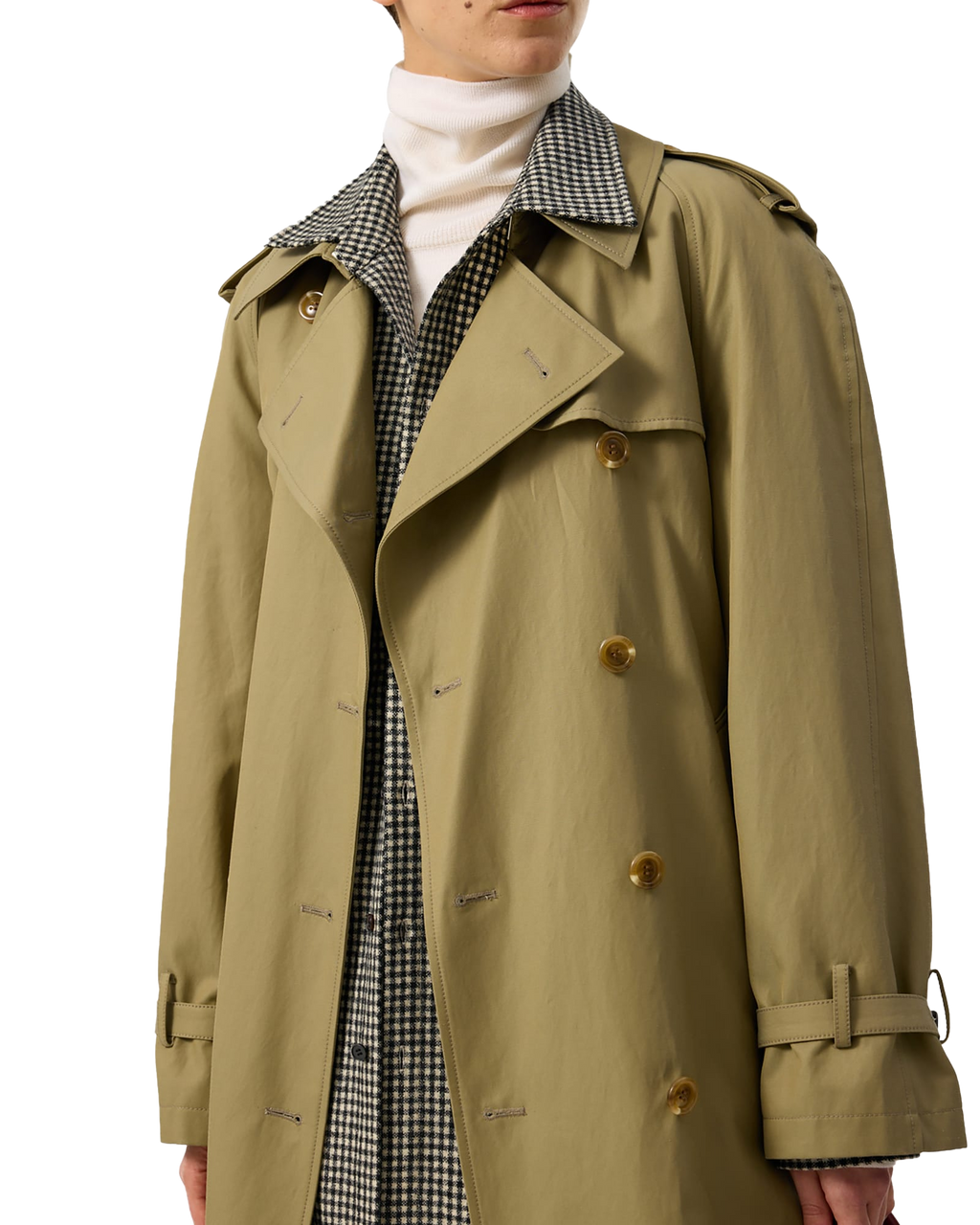 Kimhe Kim - Cotton-Rayon Belted Trench Coat (Olive Green) product image 13 | TRAB K-Fashion Australia