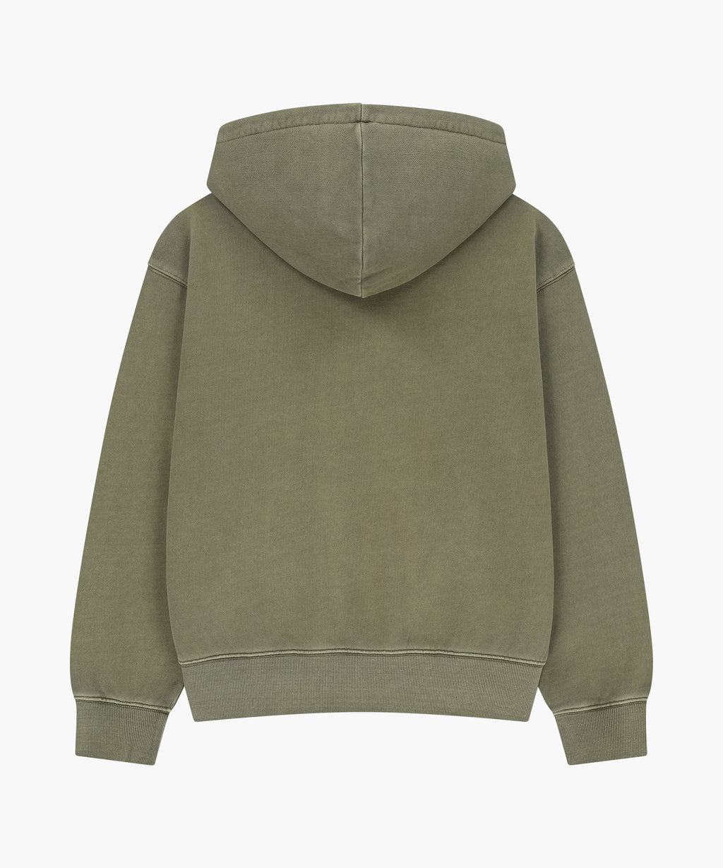 Marithe & Francois Girbaud - Crack Classic Logo Dyeing Oversized Hoodie (Khaki) product image 6 | TRAB K-Fashion Australia
