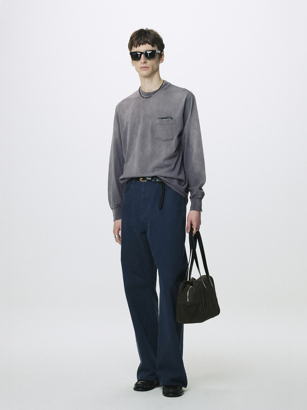 Tonywack - Garment Dyed Long Sleeve Crew (Smoke Grey) product image 4 | TRAB K-Fashion Australia