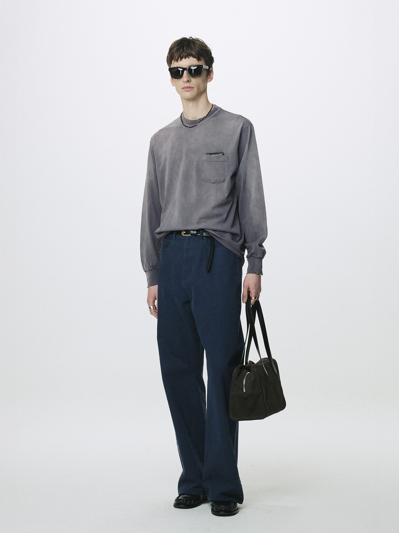 Tonywack - Garment Dyed Long Sleeve Crew (Smoke Grey) product image 4 | TRAB K-Fashion Australia