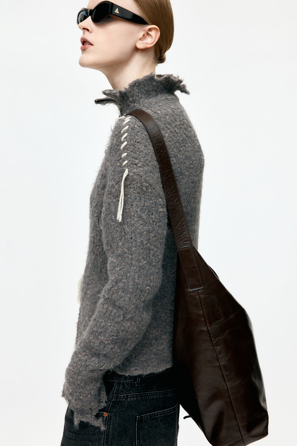 Andersson Bell - Harlow Damaged Knit Jacket (Grey) product image 6 | TRAB K-Fashion Australia