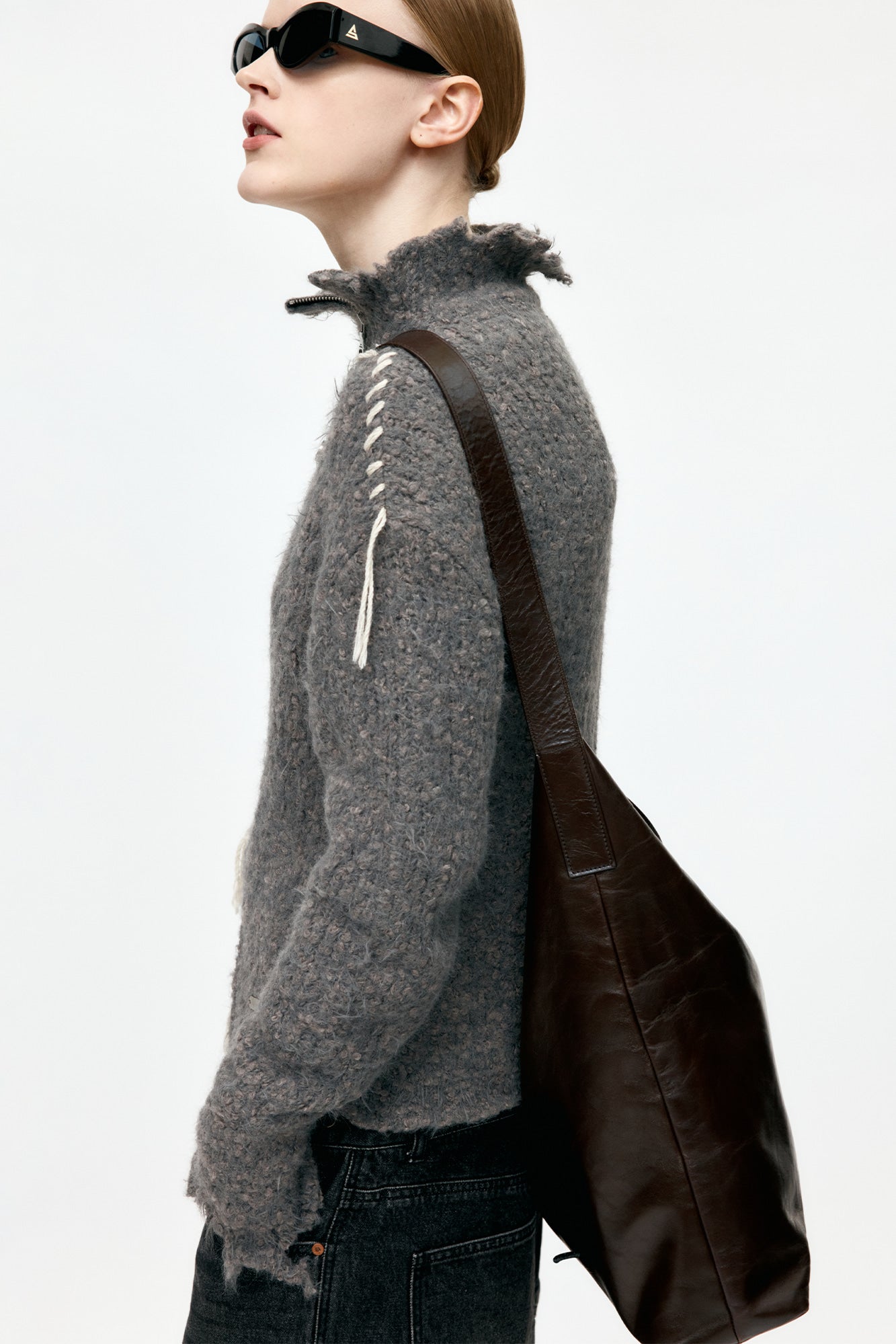 Andersson Bell - Harlow Damaged Knit Jacket (Grey) product image 6 | TRAB K-Fashion Australia