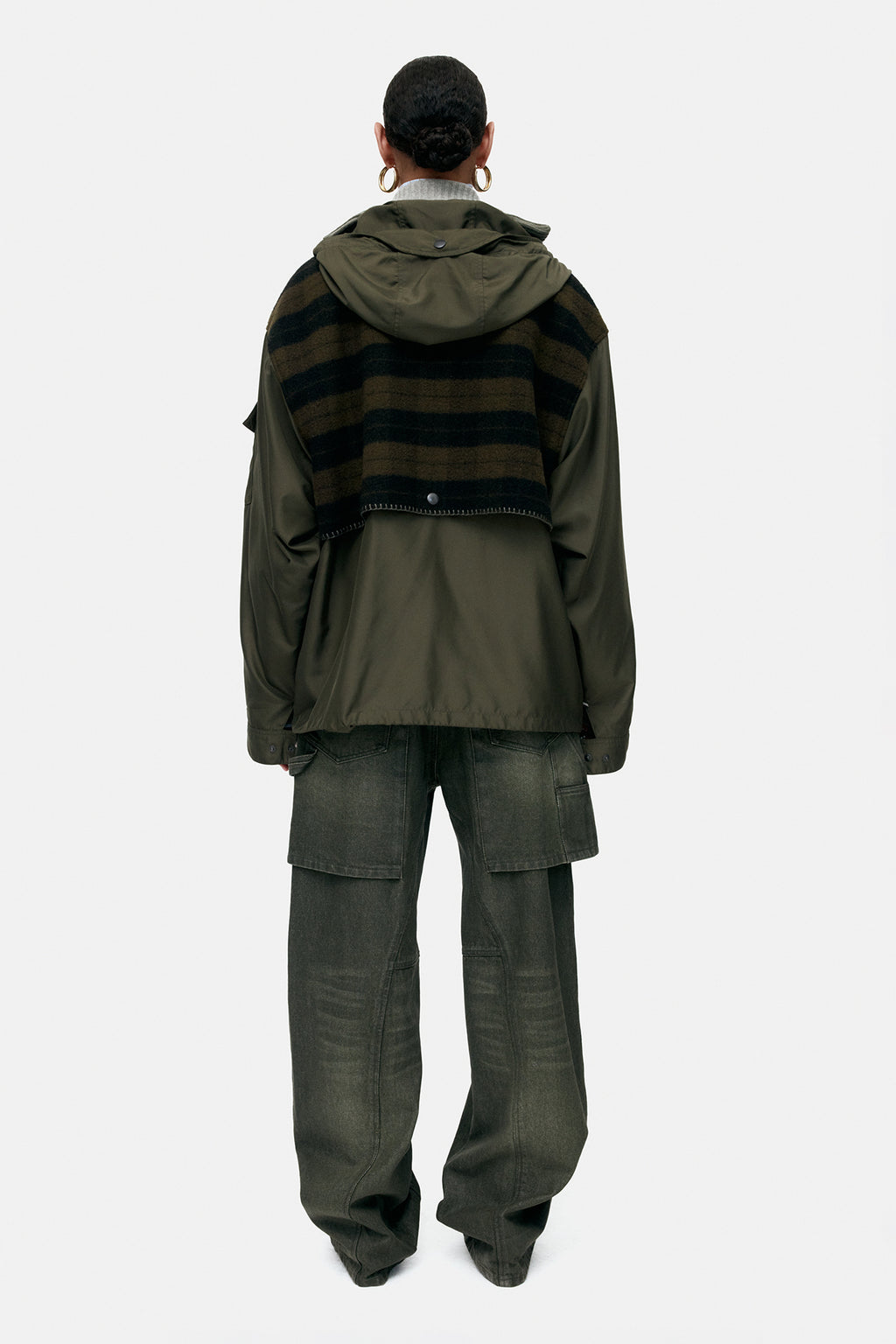 Andersson Bell - Unisex Check Layered Jumper (Khaki) product image 7 | TRAB K-Fashion Australia
