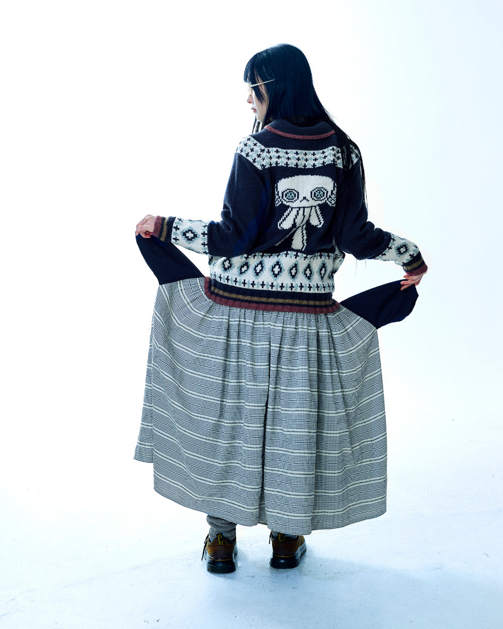 Coyseio - Mossy Cowichan Knit Jacket (Navy) product image 8 | TRAB K-Fashion Australia