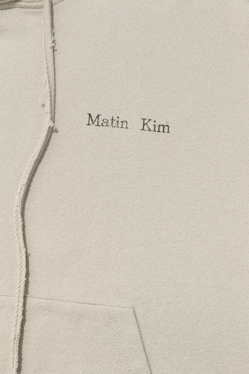 Matin Kim - Rib Cut Detail Logo Hoody (Beige) product image 4 | TRAB K-Fashion Australia