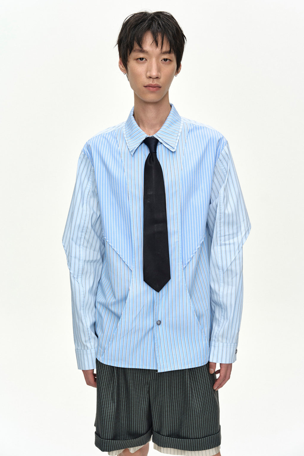 Andersson Bell - Double Layered Stripe Shirt (Blue) product image 7 | TRAB K-Fashion Australia