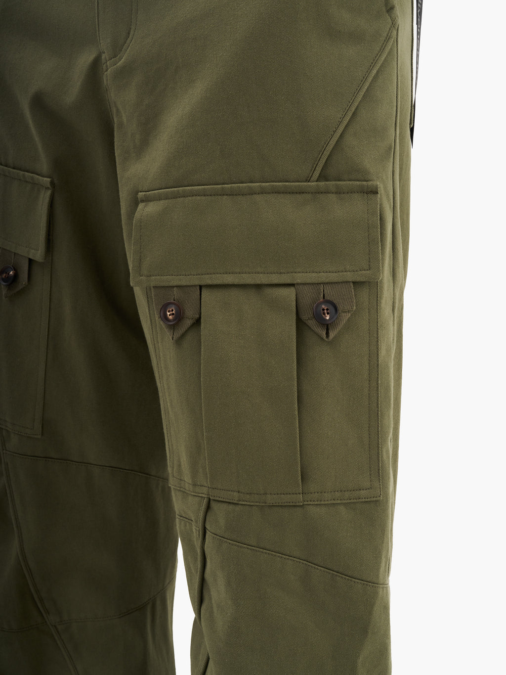 Jiyong Kim - Curved Multi-Pocket Trousers (Green) product image 4 | TRAB K-Fashion Australia